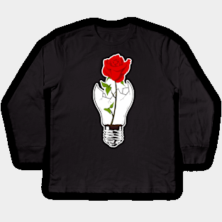 rose on broken lightbulb Kids Long Sleeve T-Shirt